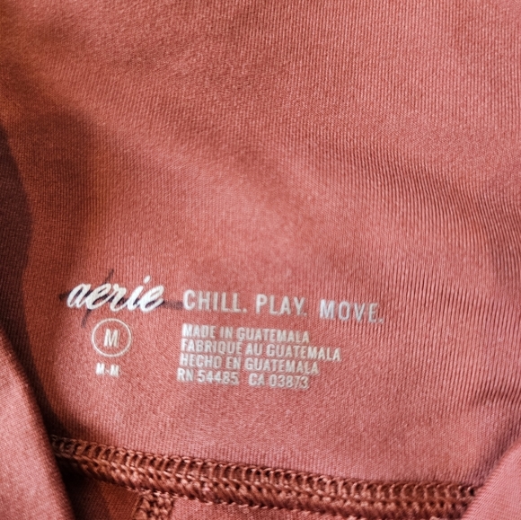 Aerie •Size Medium• Chill Play Move Orange Moto Style Leggings 26 Inch Length - Picture 3 of 9